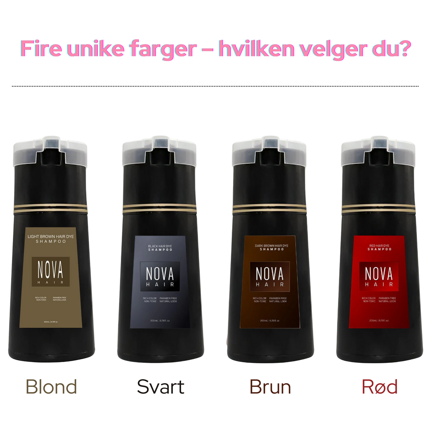 NovaHr Magi Shampoo Farge 1+1 GRATIS