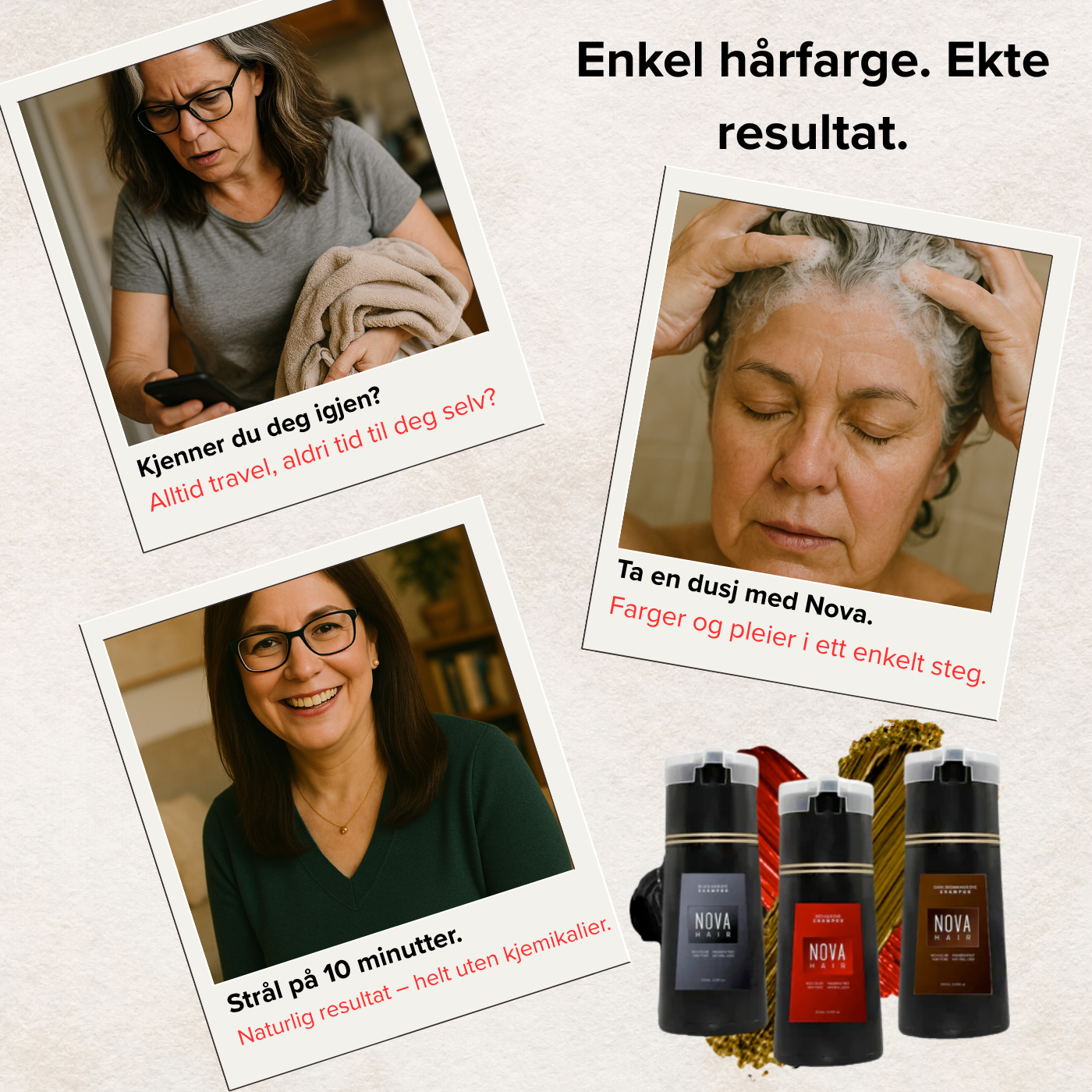 Naturlig grådekning med Nova™ + Gratis Veganic Hår Olje