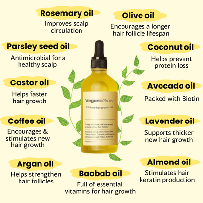 VeganicGrow Natural Hair Growth Oil - Kjøp 1 få 1 Gratis